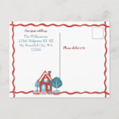 新しい自宅住所の変更移動したレトロヴィンテージ 案内ポストカード (裏面)