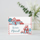 新しい自宅住所の変更移動したレトロヴィンテージ 案内ポストカード (スタンド正面)