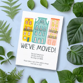 新しい自宅住所の引越し案内かわいい家 ポストカード