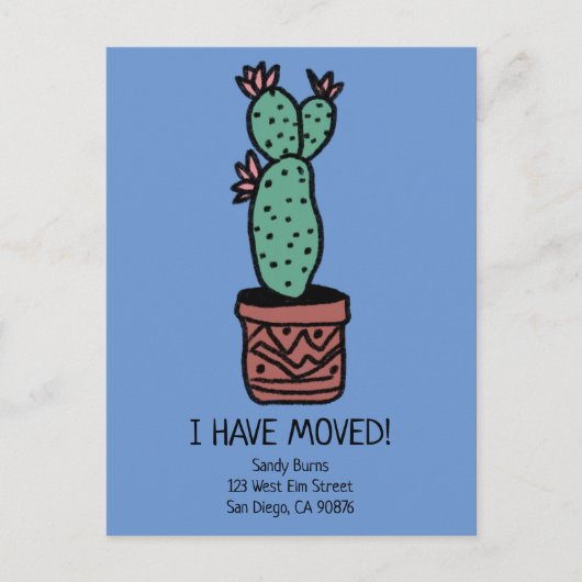 新しい自宅住所の移動アナウンスカボスDoodle ポストカード (正面)