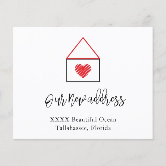 新しい自宅住所の通知カードの予算 (正面)