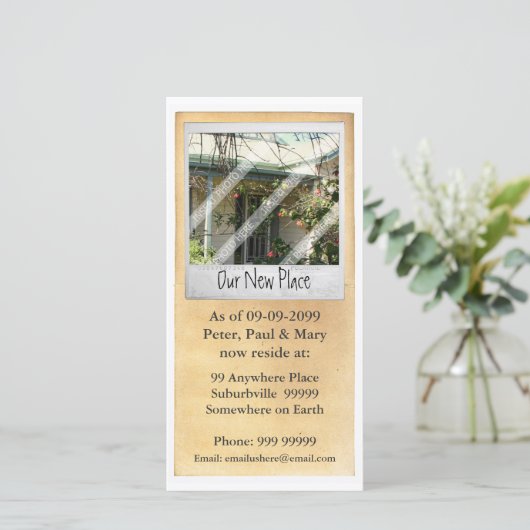 新しい自宅住所の通知フォトカード 案内状 (スタンド正面)