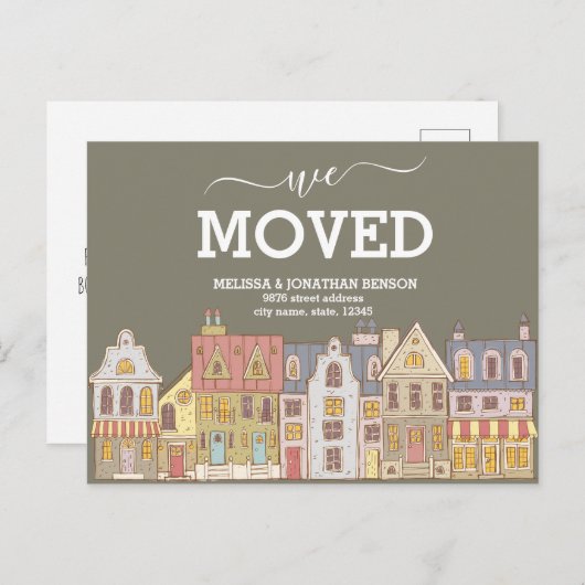 新しい自宅住所を移動 案内ポストカード (正面/裏面)