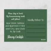 新しい自宅住所シンプルのお知らせを移動 ポストカード (裏面)