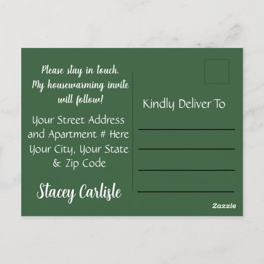 新しい自宅住所シンプルのお知らせを移動 ポストカード (裏面)