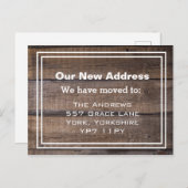 新しい自宅住所素朴の移動案内 ポストカード (正面/裏面)