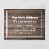 新しい自宅住所素朴の移動案内 ポストカード (正面)