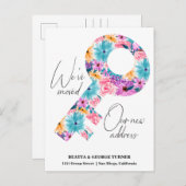 新しい自宅住所、お知らせポストカードの移動 案内ポストカード (正面/裏面)