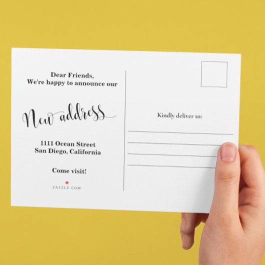 新しい自宅住所、お知らせポストカードの移動 案内ポストカード