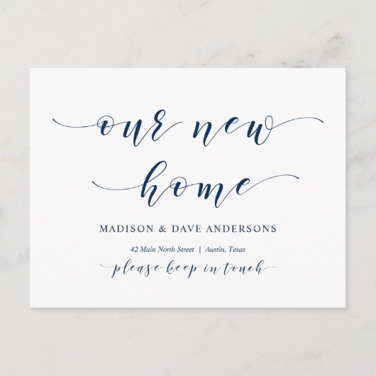 新しい自宅住所、お知らせ ポストカード (正面)