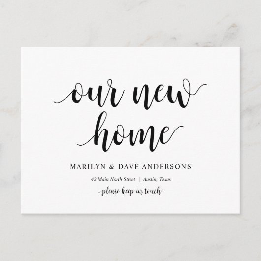 新しい自宅住所、お知らせ ポストカード (正面)