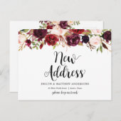 新しい自宅住所、ブルゴーニュフローラ、お知らせ ポストカード (正面/裏面)