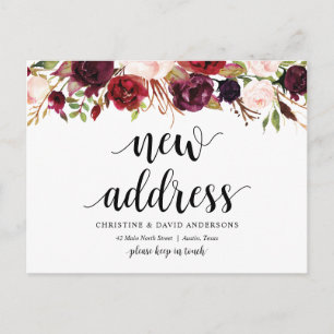 新しい自宅住所、ブルゴーニュフローラ、お知らせ ポストカード