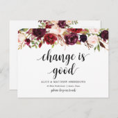 新しい自宅住所、ブルゴーニュフローラ、お知らせ ポストカード (正面/裏面)