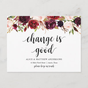 新しい自宅住所、ブルゴーニュフローラ、お知らせ ポストカード