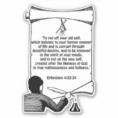 新しい自己変革エペソ4:22-24聖書の引用文 シール (正面)