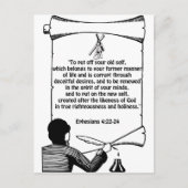 新しい自己変革エペソ4:22-24聖書の引用文 ポストカード (正面)