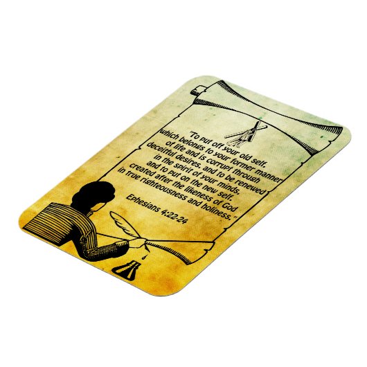 新しい自己変革エペソ4:22-24聖書の引用文 マグネット (左側)