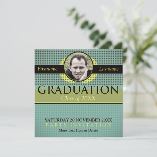 新しい自然の卒業とフォト招待状 招待状 (スタンド正面)