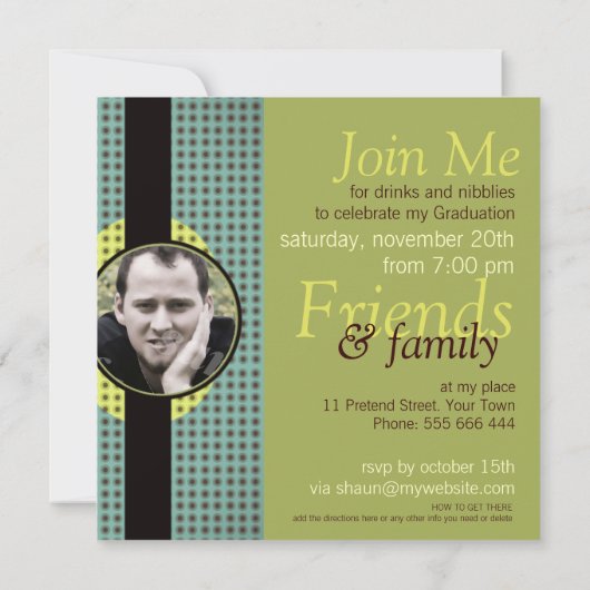 新しい自然の卒業とフォト招待状 招待状 (裏面)