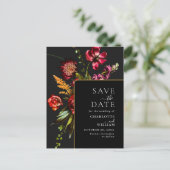 新しい花結婚式の日付を保存QRコード ポストカード (スタンド正面)