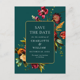 新しい花結婚式の日付を保存QRコード ポストカード