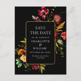 新しい花結婚式の日付を保存QRコード ポストカード