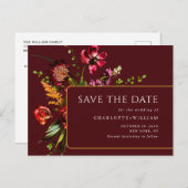 新しい花結婚式の日付を保存QRコード ポストカード (正面/裏面)