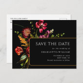 新しい花結婚式の日付を保存QRコード ポストカード (正面/裏面)