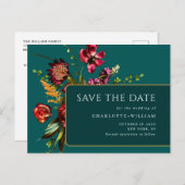 新しい花結婚式の日付を保存QRコード ポストカード (正面/裏面)