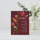 新しい花結婚式の日付を保存QRコード ポストカード (スタンド正面)