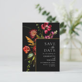 新しい花結婚式の日付を保存QRコード ポストカード (スタンド正面)