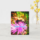 新しい蜂愛挨拶状 カード (黄色い花)