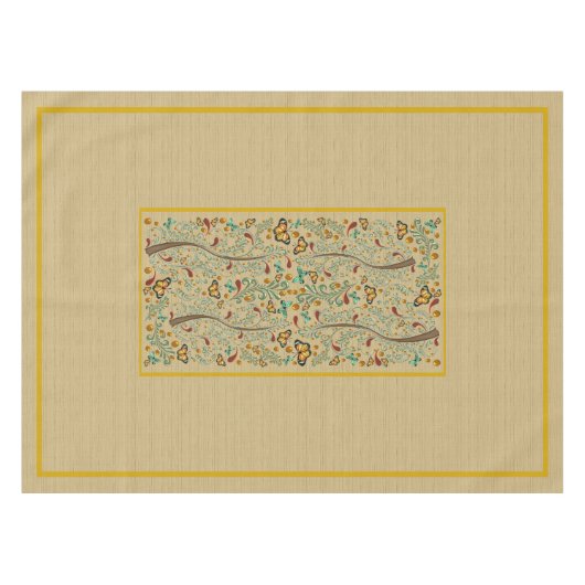 新しい蝶とオレンジの木50インチx 72 テーブルクロス (正面(横))