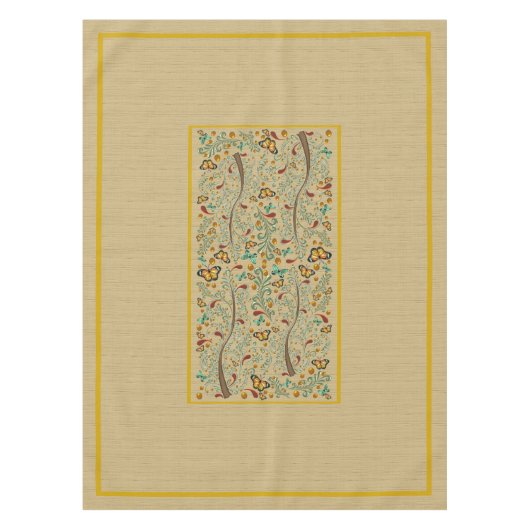 新しい蝶とオレンジの木50インチx 72 テーブルクロス (正面)