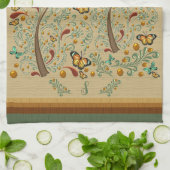 新しい蝶とオレンジの木 キッチンタオル (折り畳み)