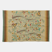 新しい蝶とオレンジの木 キッチンタオル (横)