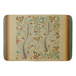 新しい蝶とオレンジの木 バスマット