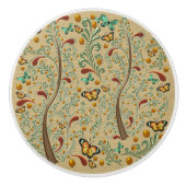 新しい蝶とオレンジツリーズ セラミックノブ (正面)