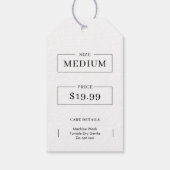 新しい衣類ロゴ価格サイズつるのラベルデザイン ギフトタグ (裏面)