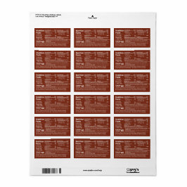 新しい表形式の蜂蜜の栄養事実暗い琥珀 ラベル