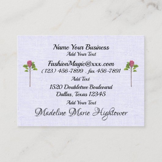 新しい裁縫/シーストレス/ファッション 名刺 (裏面)