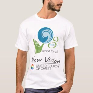 新しい視野の薄い色のTシャツのためのちょうど世界のロゴ Tシャツ