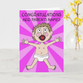 新しい親おめでとう カード (黄色い花)