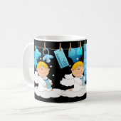 新しい親と赤ちゃんシャワーのための男の子 コーヒーマグカップ (正面左)