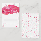 新しい親のためのアドバイス赤ちゃんシャワーカード アドバイスカード (正面/裏面)