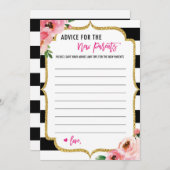 新しい親のためのフローラアドバイス赤ちゃんシャワーカード アドバイスカード (正面/裏面)