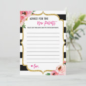 新しい親のためのフローラアドバイス赤ちゃんシャワーカード アドバイスカード (スタンド正面)