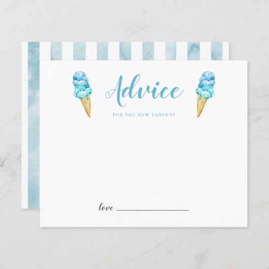 新しい親のためのブルーアイスクリームアドバイス (正面/裏面)