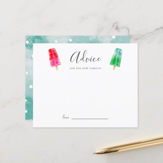 新しい親のためのポプシクル赤ちゃんシャワーアドバイス (正面/裏面インサイチュ)